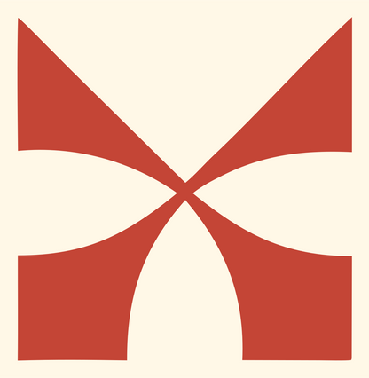 Four Wing Pinwheel Mark #fff8e7/#c44536