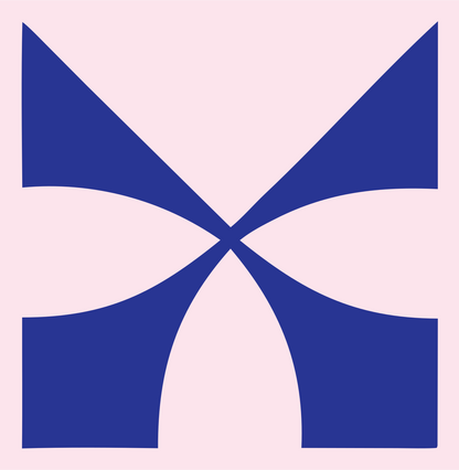 Four Wing Pinwheel Mark #fce4ec/#283593