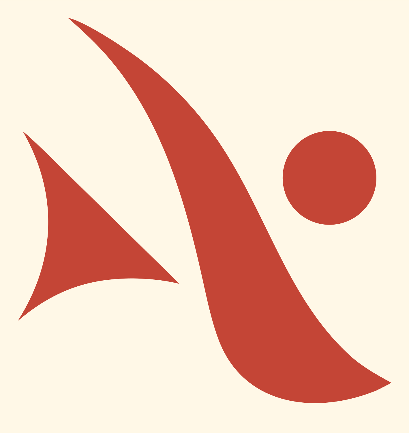 Pictogram Dancer Circle Mark #fff8e7/#c44536