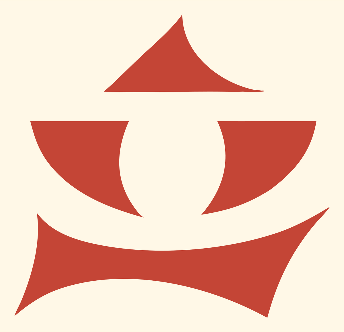 Pictogram Scales Crown Emblem #fff8e7/#c44536