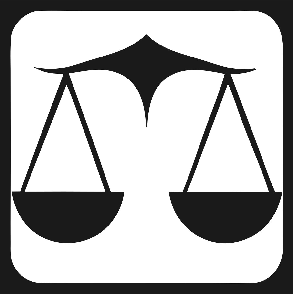Negative Space Scales Justice Badge #1a1a1a/#ffffff