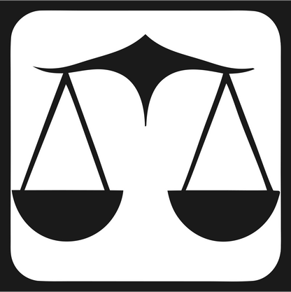 Negative Space Scales Justice Badge #1a1a1a/#ffffff