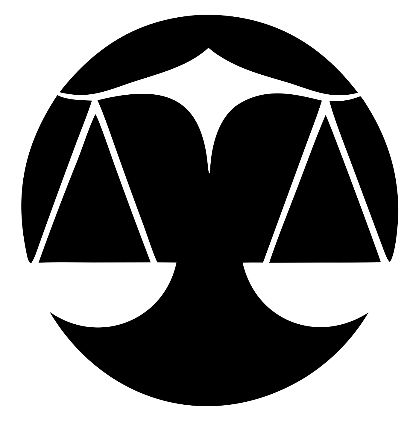 Negative Space Scales Circle Badge #ffffff/#000000