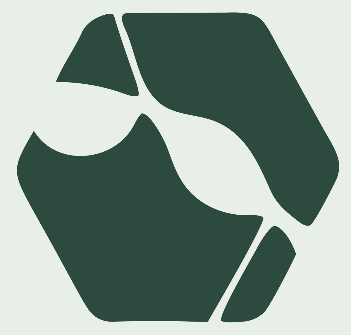 Negative Space Hexagon Libra Mark #e8efe9/#2d4a3e