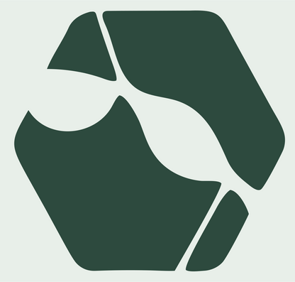 Negative Space Hexagon Libra Mark #e8efe9/#2d4a3e