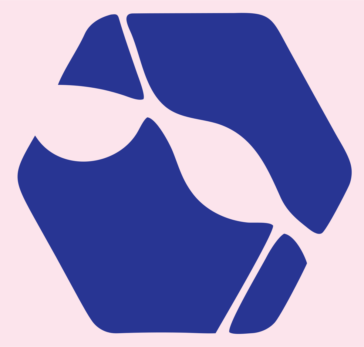 Negative Space Hexagon Libra Mark #fce4ec/#283593