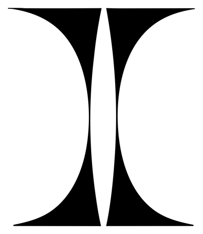 Negative Space Hourglass Libra Mark #ffffff/#000000