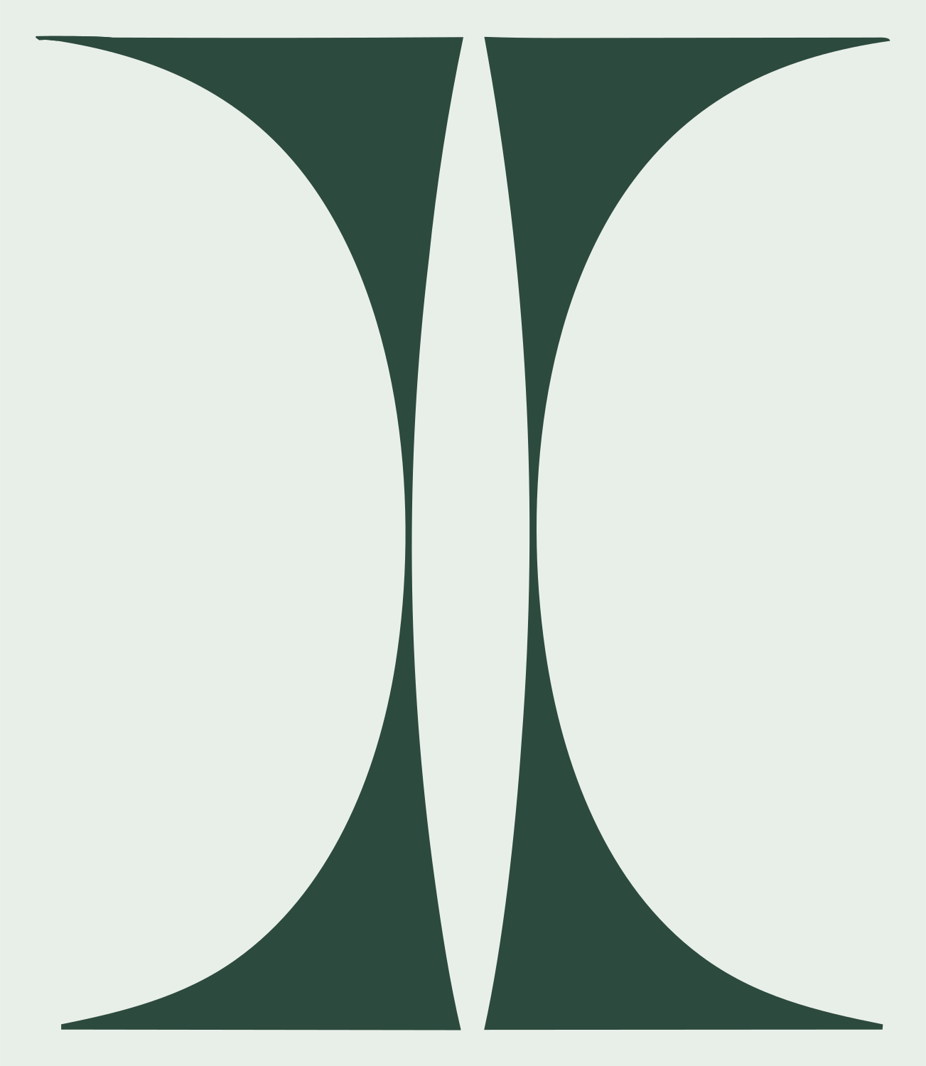 Negative Space Hourglass Libra Mark #e8efe9/#2d4a3e