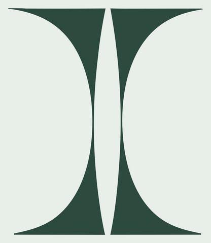 Negative Space Hourglass Libra Mark #e8efe9/#2d4a3e