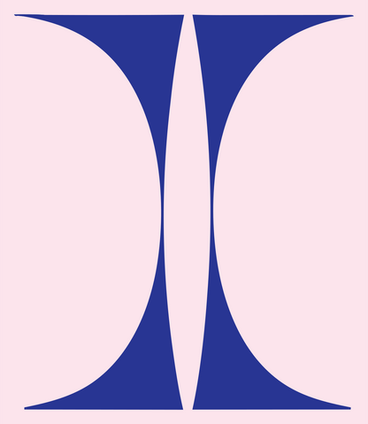 Negative Space Hourglass Libra Mark #fce4ec/#283593