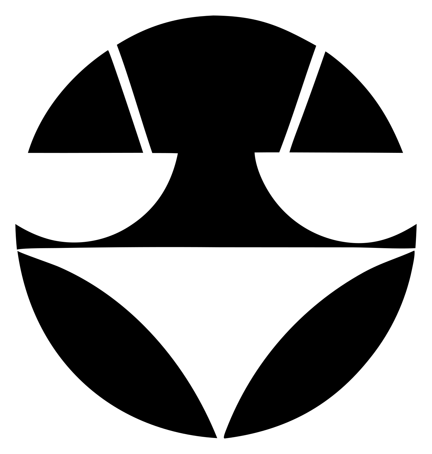 Negative Space Circle Split Badge #ffffff/#000000
