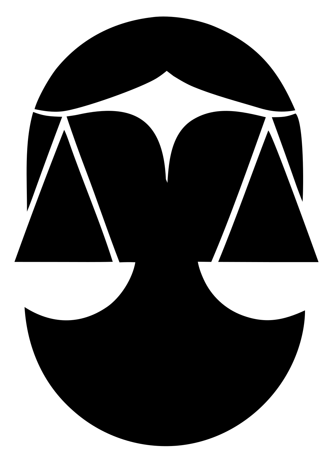 Negative Space Scales Face Emblem #ffffff/#000000