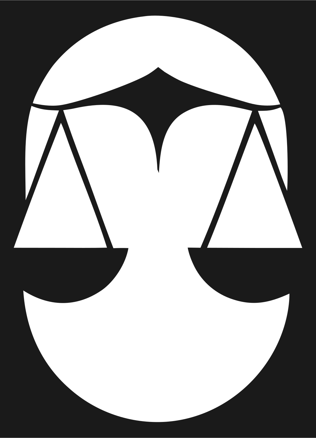 Negative Space Scales Face Emblem #1a1a1a/#ffffff