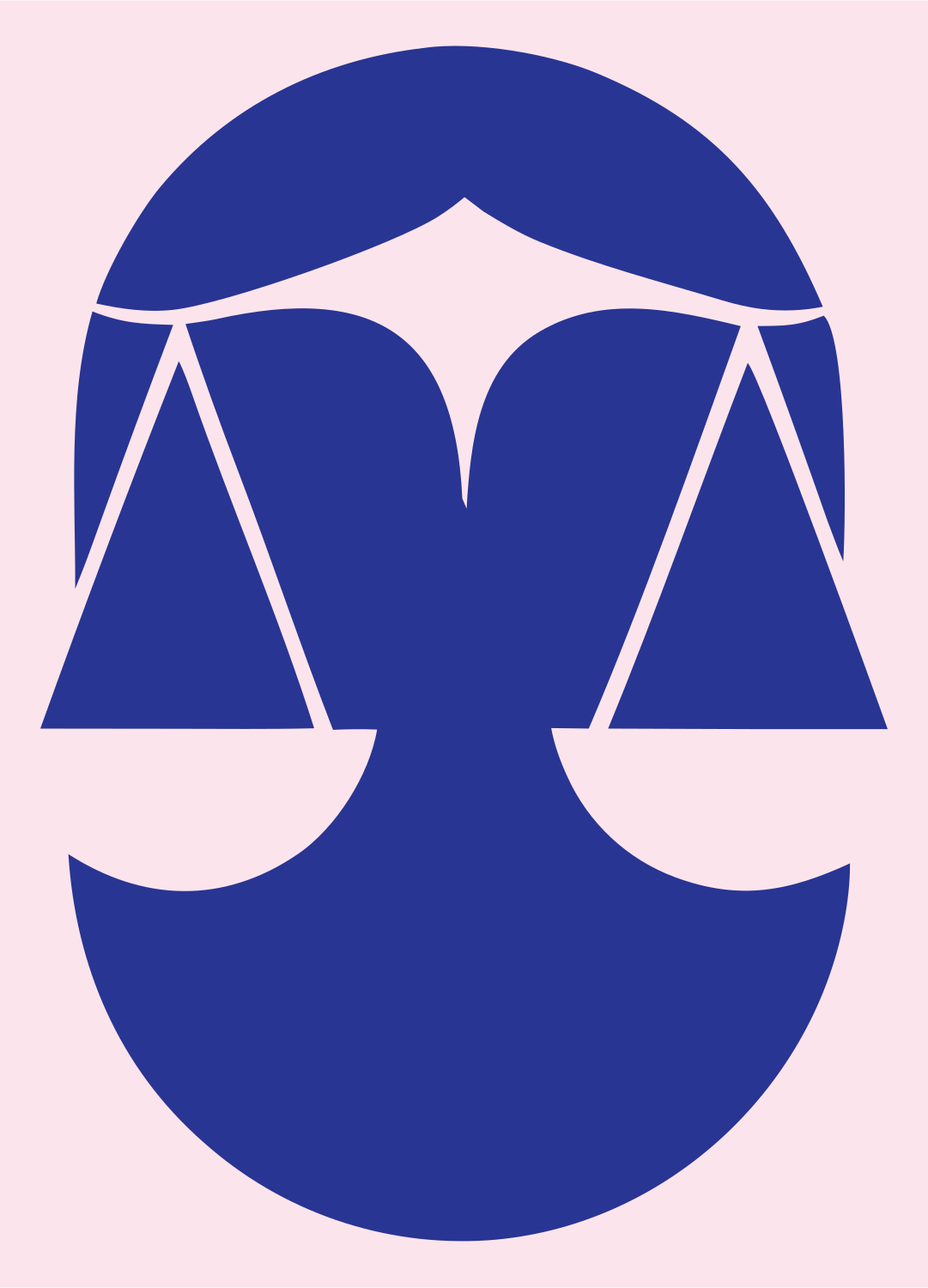 Negative Space Scales Face Emblem #fce4ec/#283593