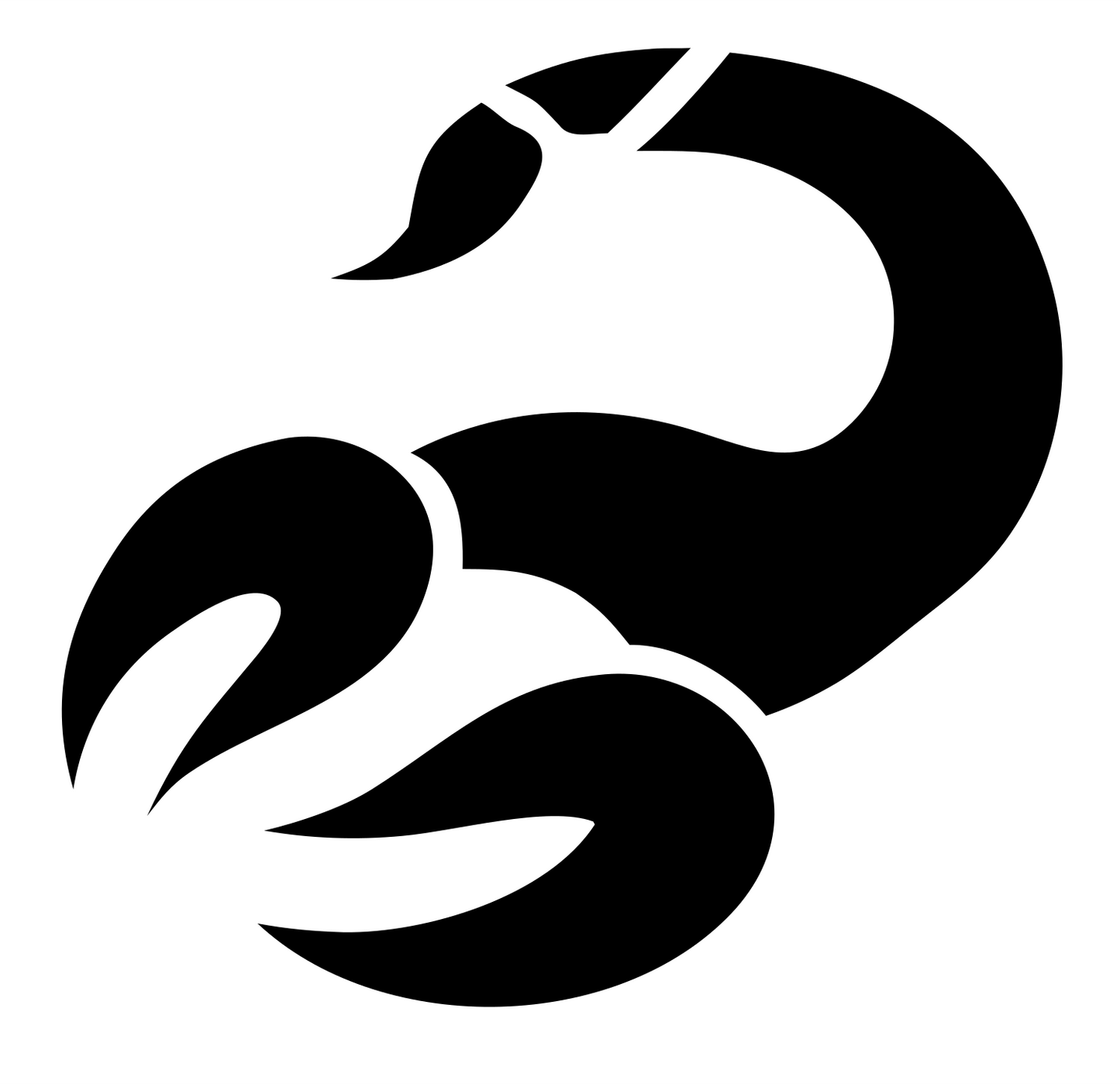 Minimalist Scorpion Claw Emblem #ffffff/#000000