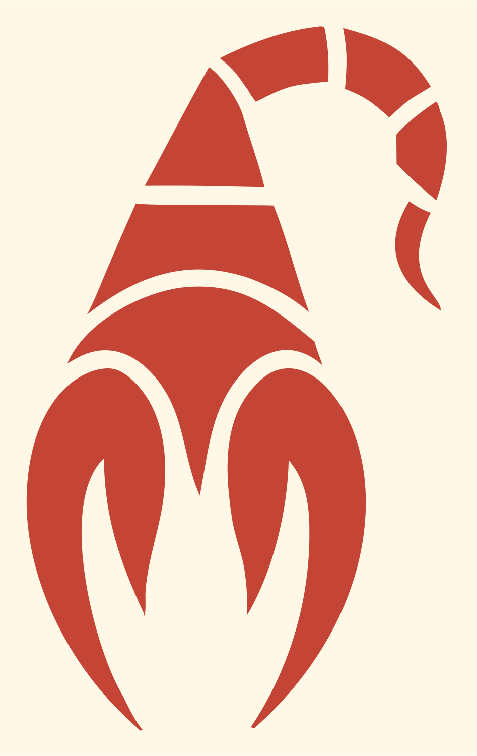 Gnome Scorpion Figure Mark #fff8e7/#c44536