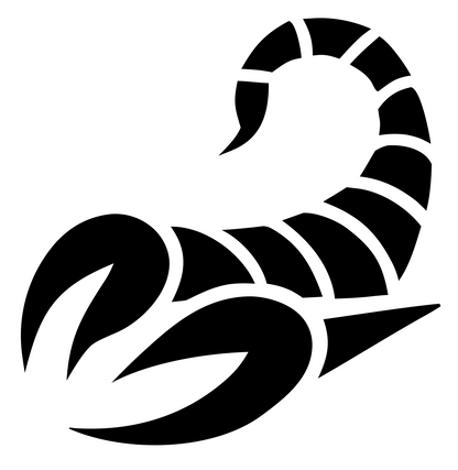 Tribal Scorpion Stinger Crest #ffffff/#000000