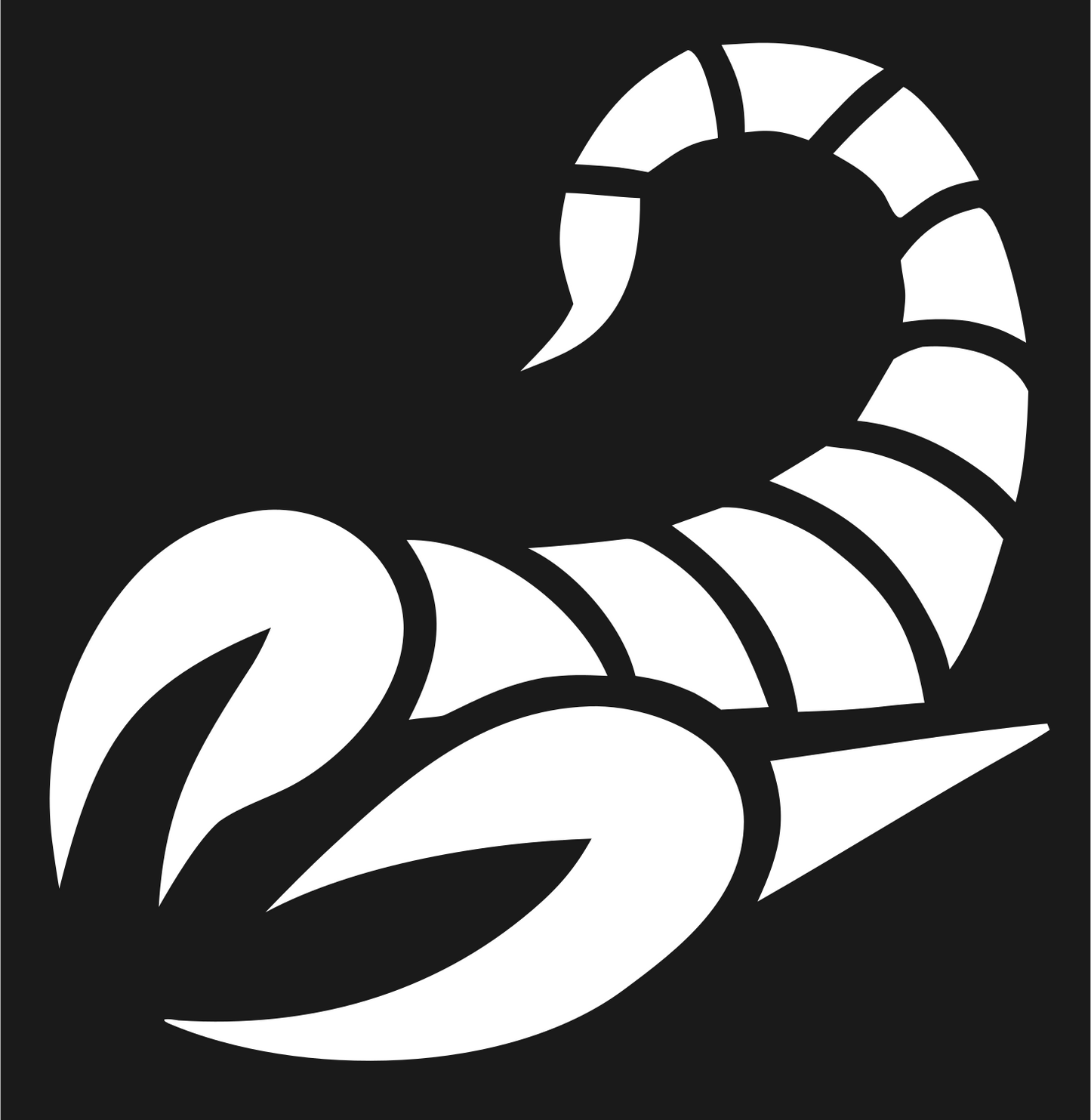 Tribal Scorpion Stinger Crest #1a1a1a/#ffffff