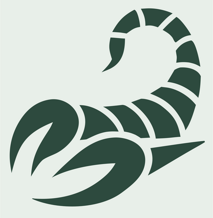 Tribal Scorpion Stinger Crest #e8efe9/#2d4a3e