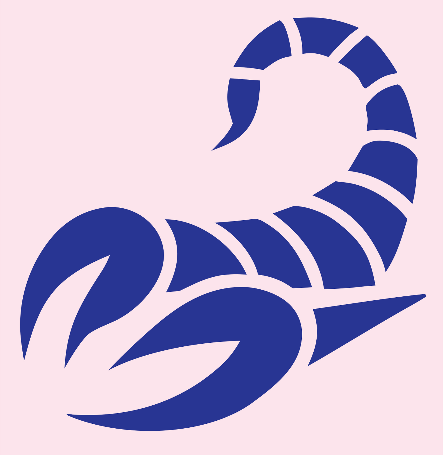 Tribal Scorpion Stinger Crest #fce4ec/#283593
