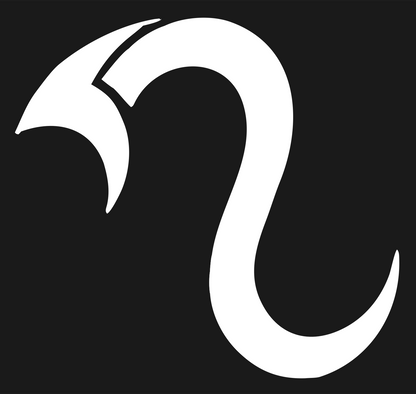Hand-Drawn Scorpio Tail Mark #1a1a1a/#ffffff