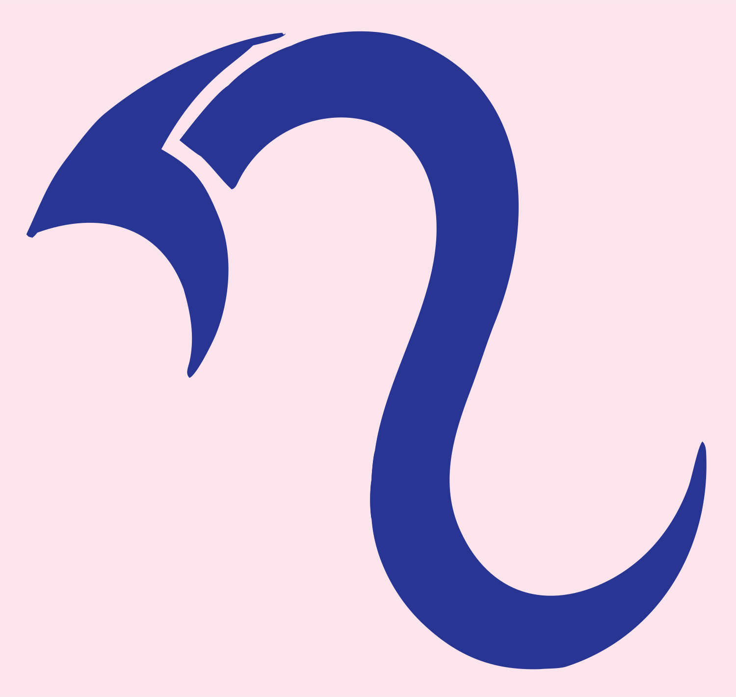 Hand-Drawn Scorpio Tail Mark #fce4ec/#283593