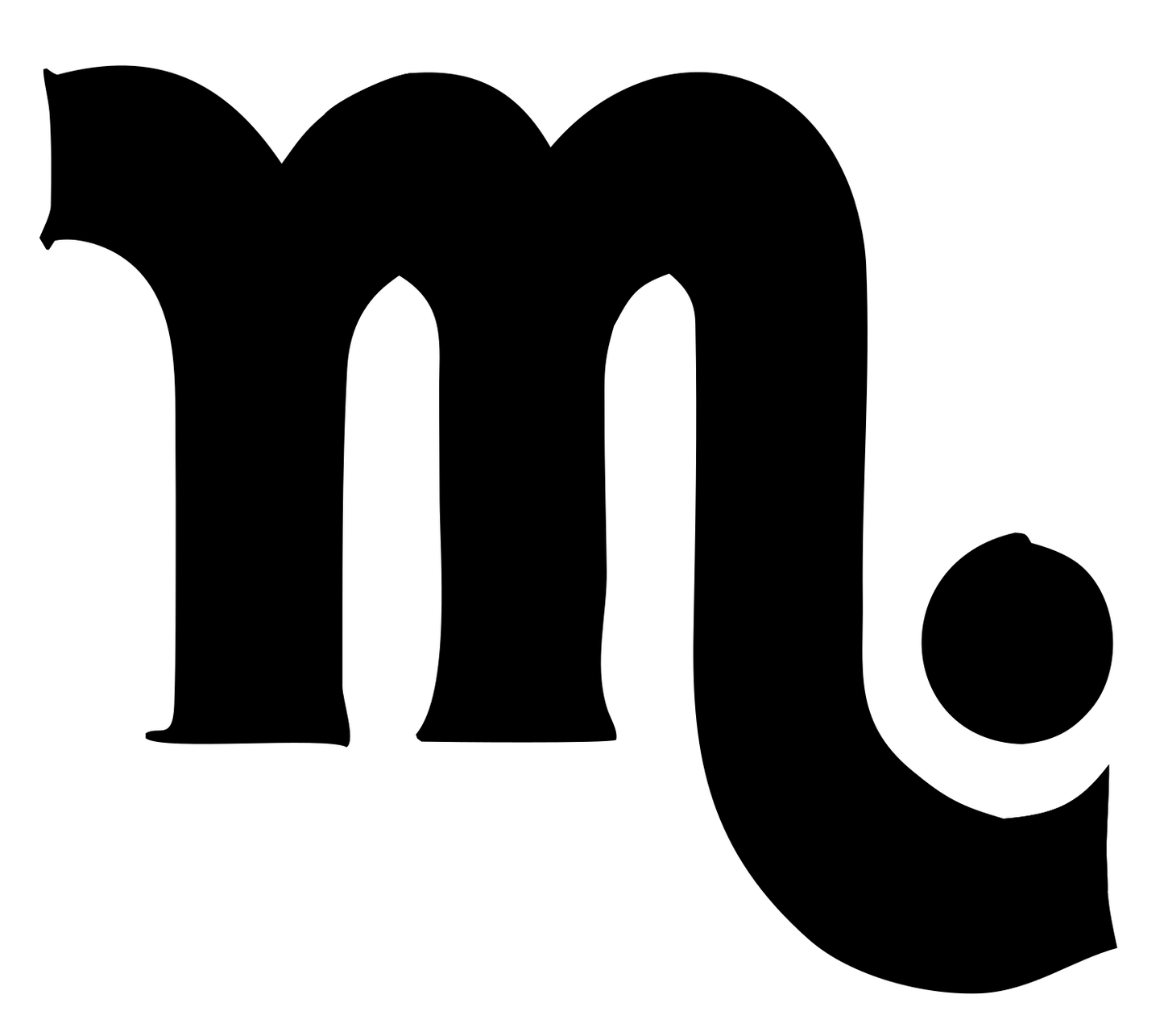 Scorpio Zodiac Glyph Mark #ffffff/#000000