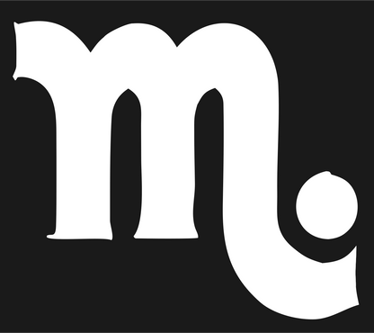 Scorpio Zodiac Glyph Mark #1a1a1a/#ffffff