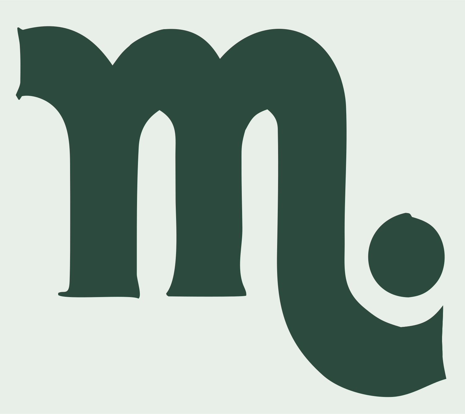 Scorpio Zodiac Glyph Mark #e8efe9/#2d4a3e