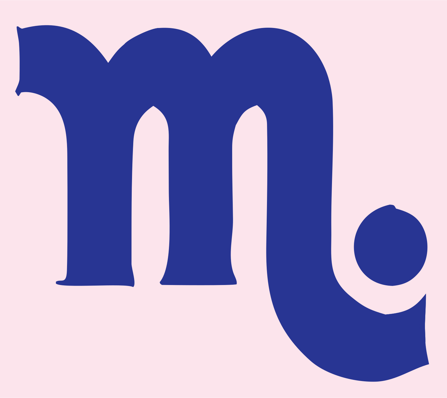 Scorpio Zodiac Glyph Mark #fce4ec/#283593