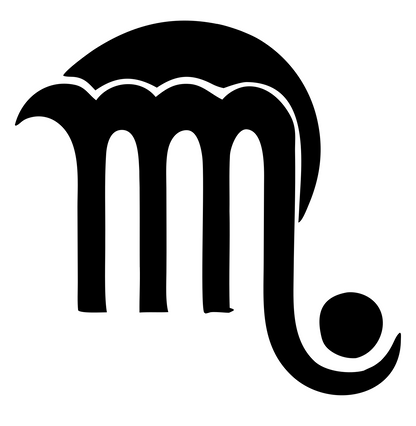 Hand-Drawn Scorpio Symbol Logo #ffffff/#000000
