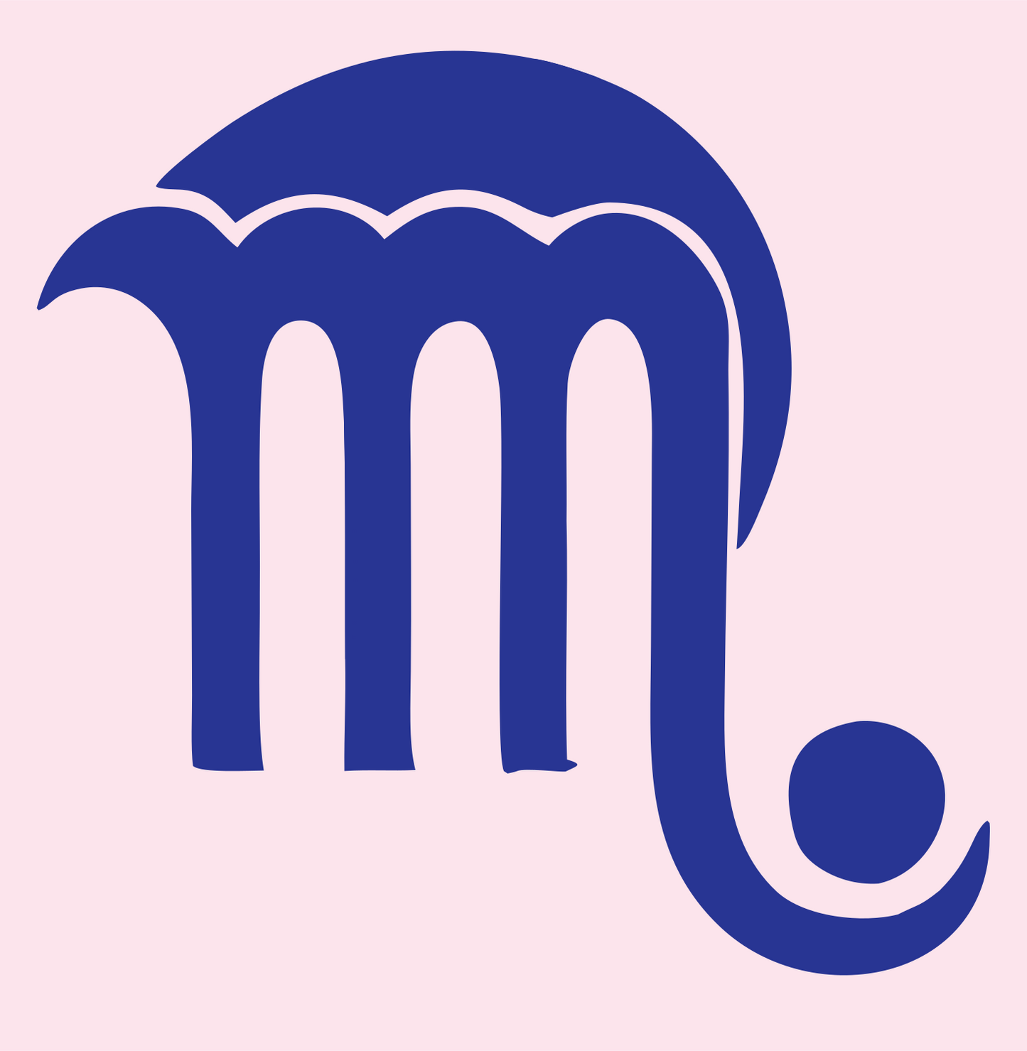 Hand-Drawn Scorpio Symbol Logo #fce4ec/#283593