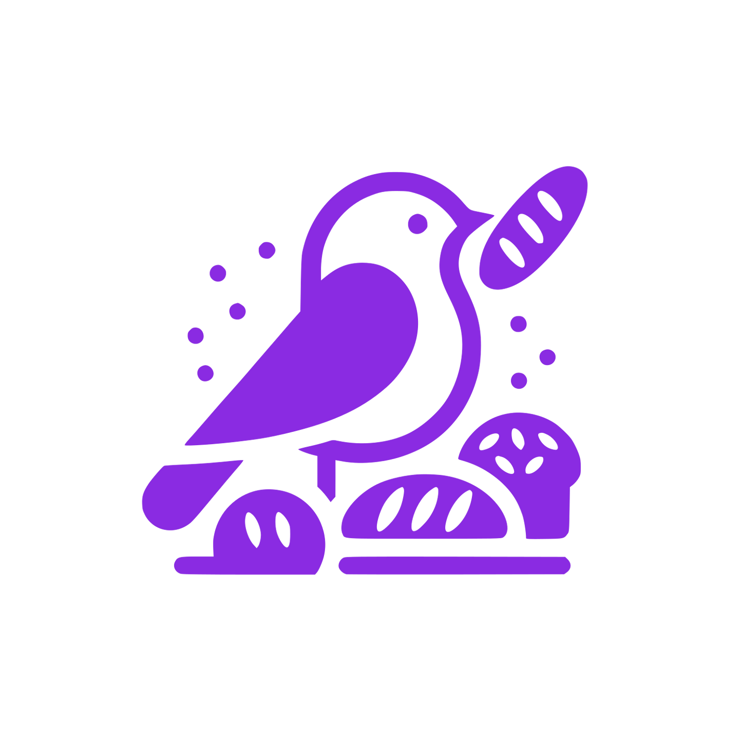 Bird with Bread Logo #8A2BE2