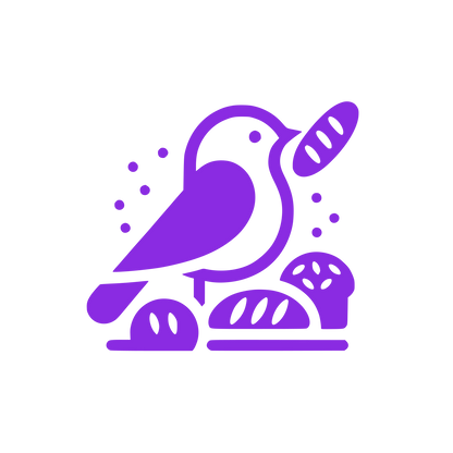 Bird with Bread Logo #8A2BE2