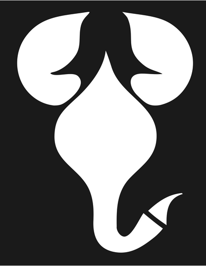 Elephant Head Zodiac Icon #1a1a1a/#ffffff