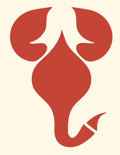 Elephant Head Zodiac Icon #fff8e7/#c44536