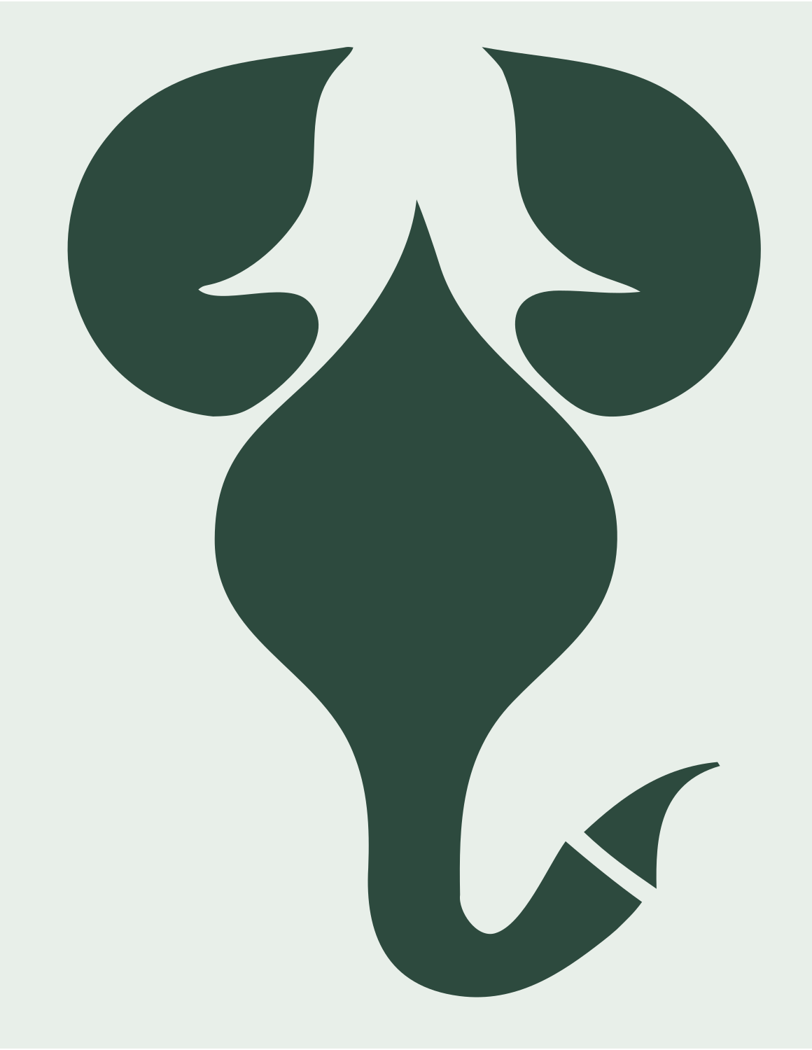 Elephant Head Zodiac Icon #e8efe9/#2d4a3e