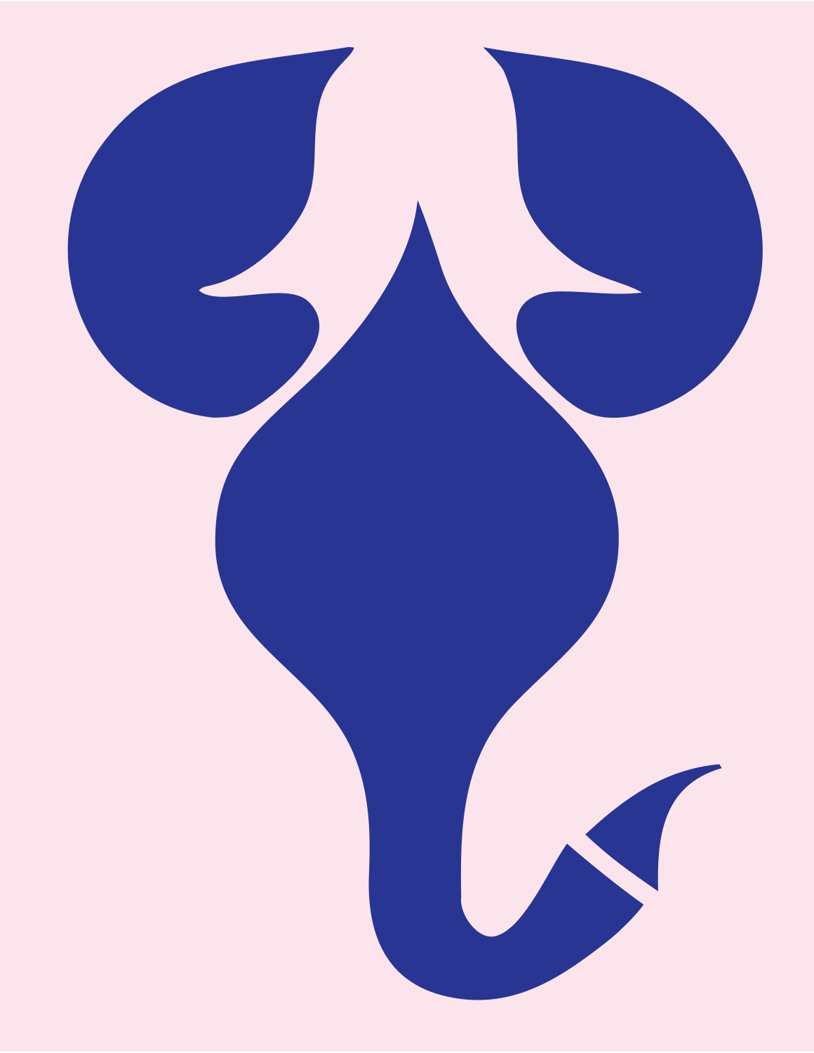 Elephant Head Zodiac Icon #fce4ec/#283593