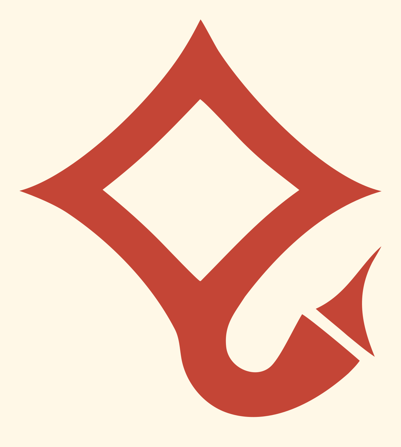Diamond Hook Scorpio Emblem #fff8e7/#c44536