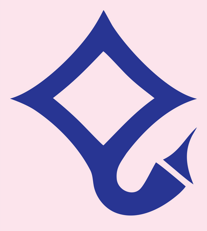 Diamond Hook Scorpio Emblem #fce4ec/#283593