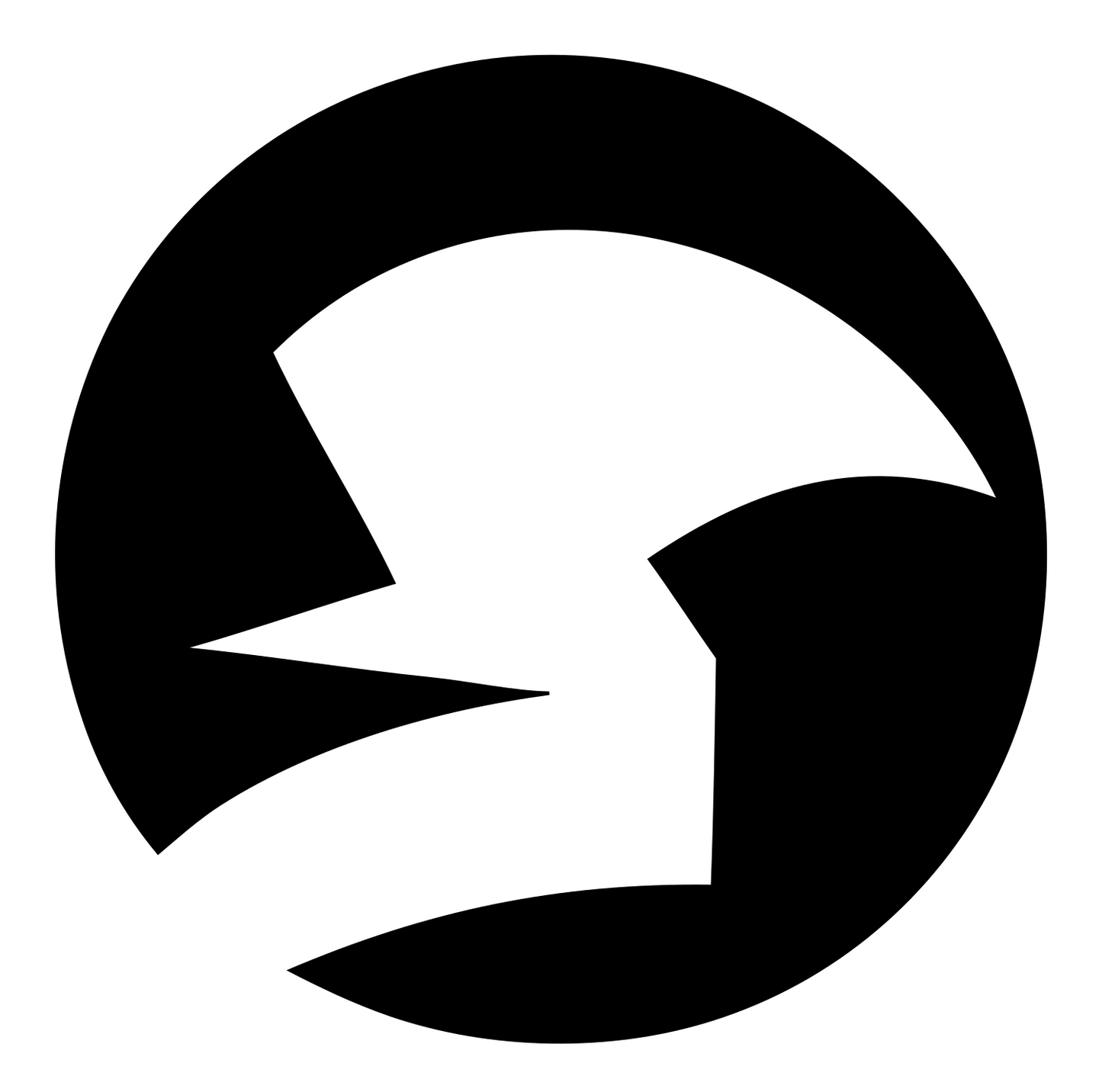 Negative Space Sparrow Circle Badge #ffffff/#000000