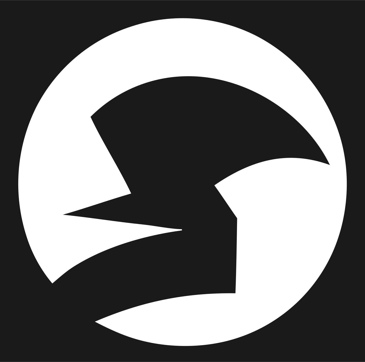 Negative Space Sparrow Circle Badge #1a1a1a/#ffffff