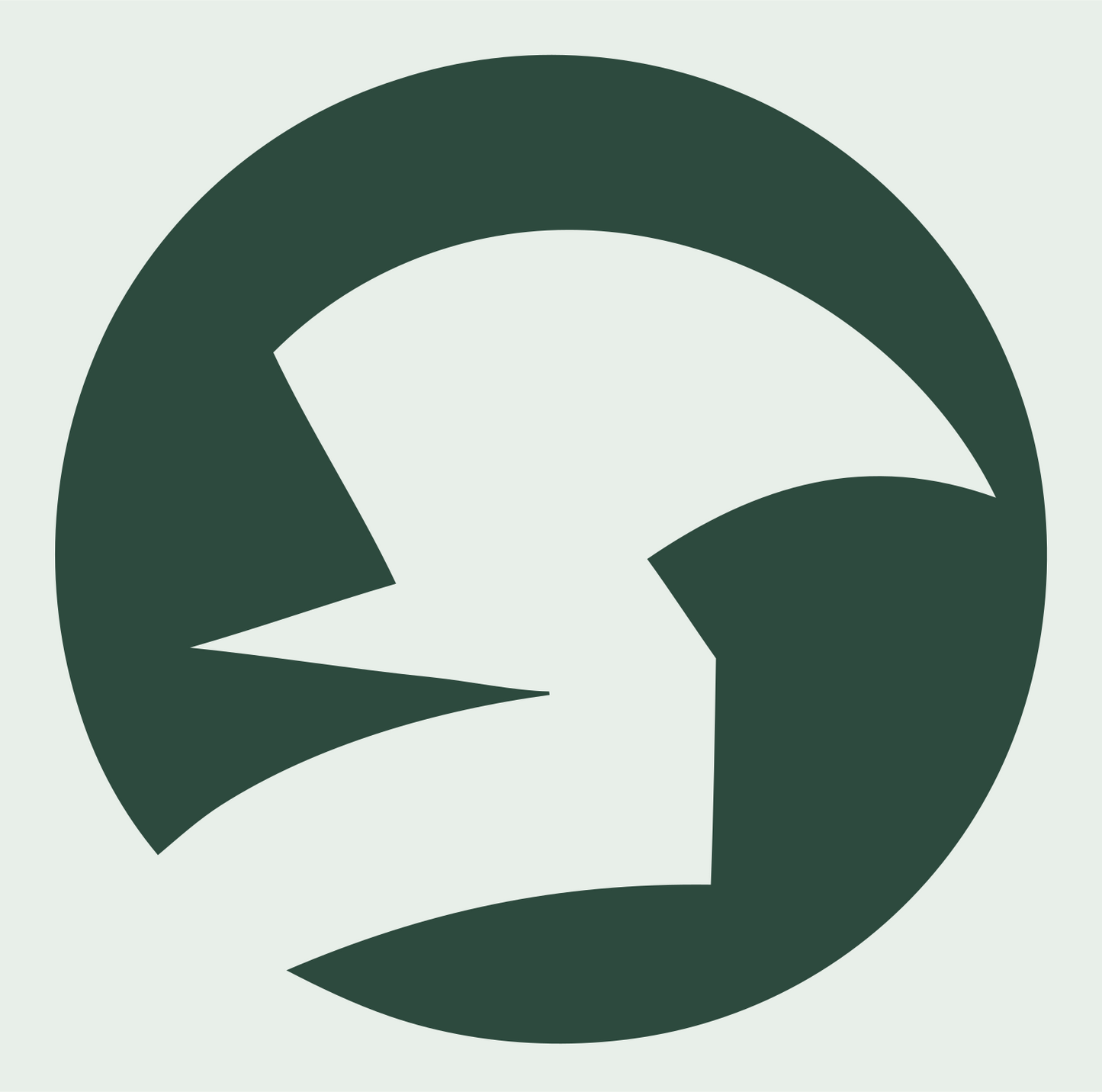 Negative Space Sparrow Circle Badge #e8efe9/#2d4a3e