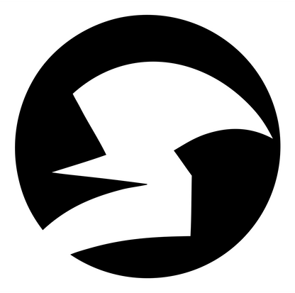 Negative Space Eagle Circle Badge #ffffff/#000000