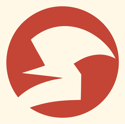 Negative Space Eagle Circle Badge #fff8e7/#c44536