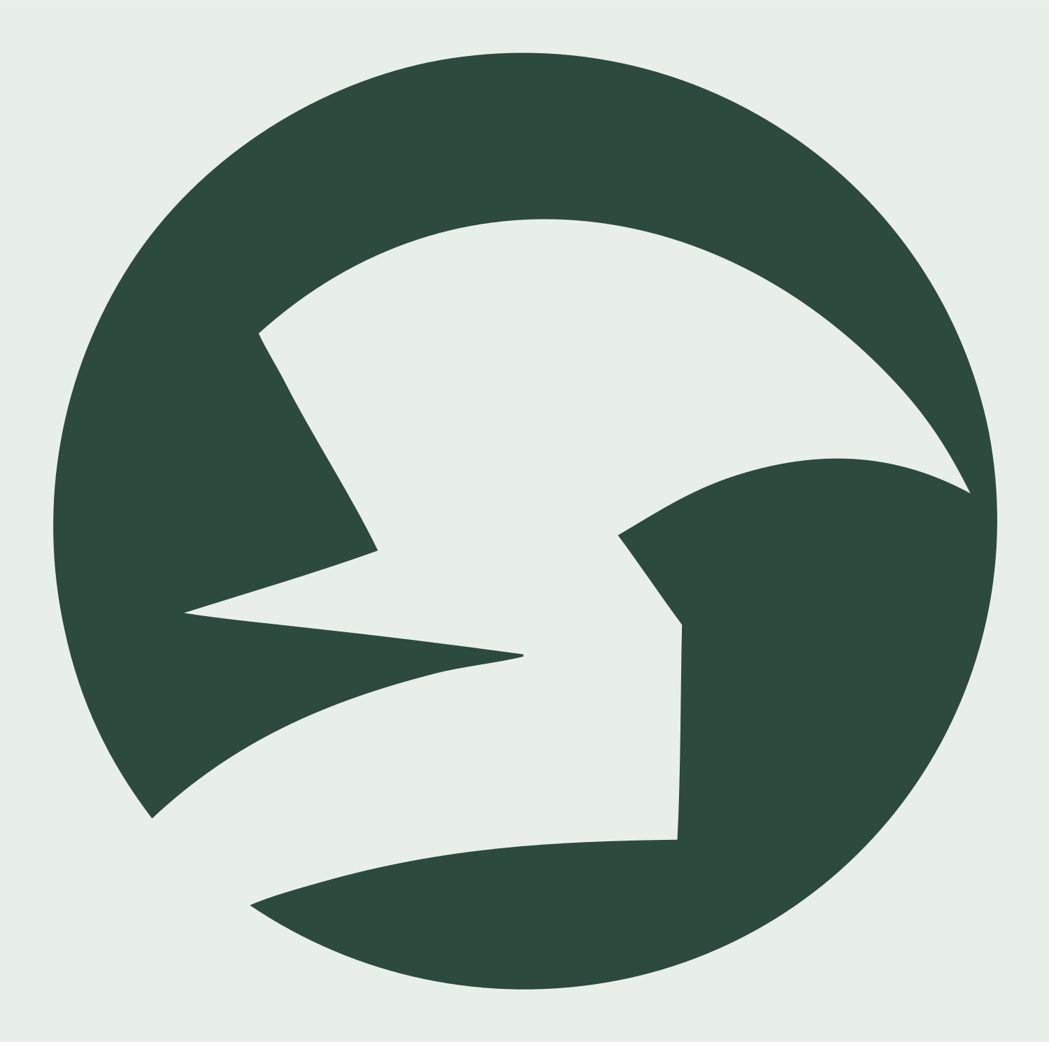 Negative Space Eagle Circle Badge #e8efe9/#2d4a3e