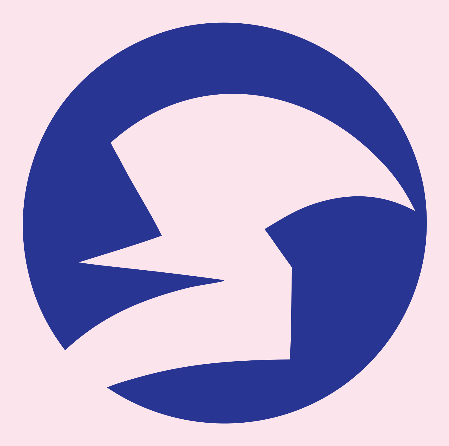 Negative Space Eagle Circle Badge #fce4ec/#283593