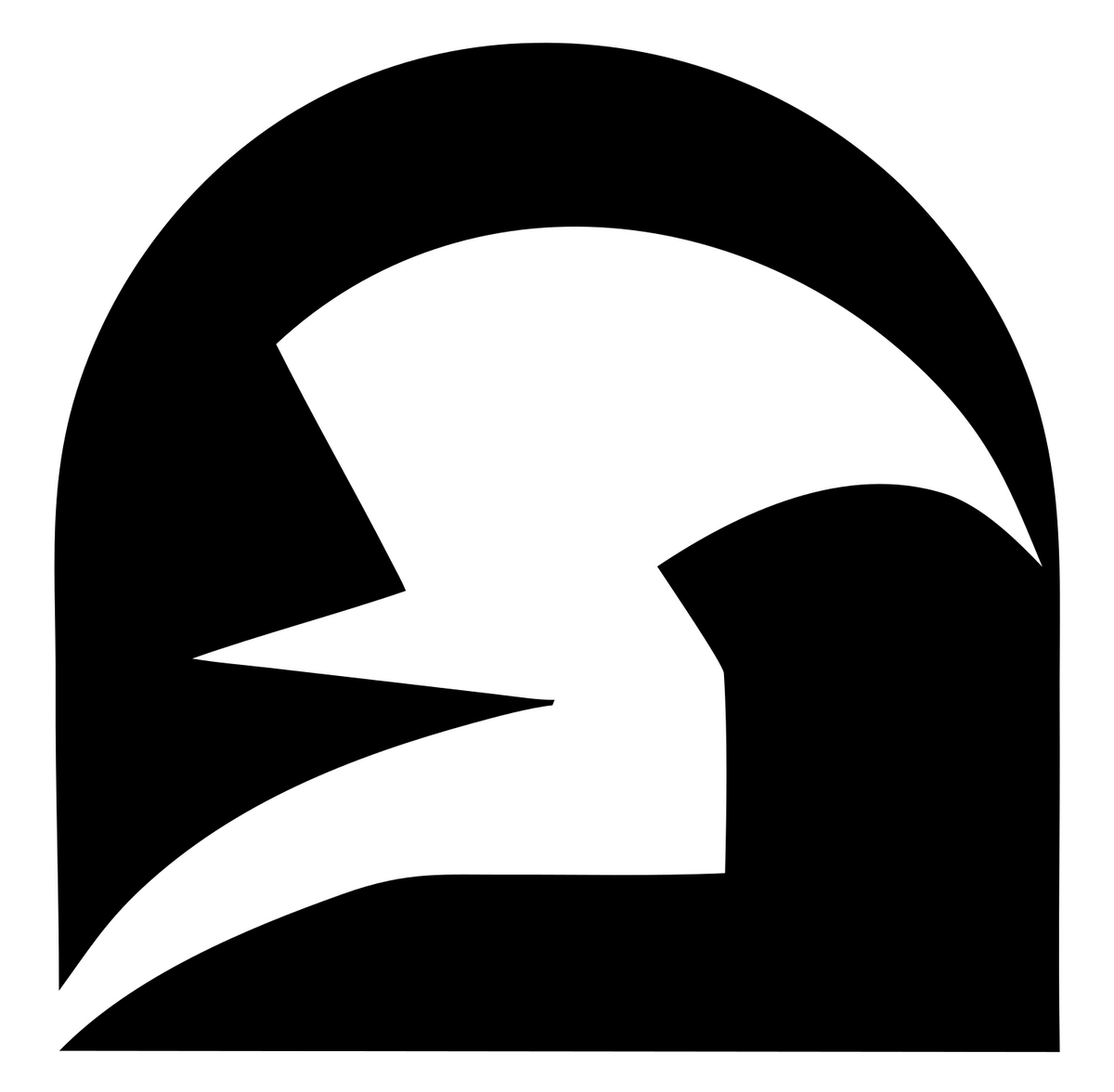 Negative Space Spartan Helmet Crest #ffffff/#000000
