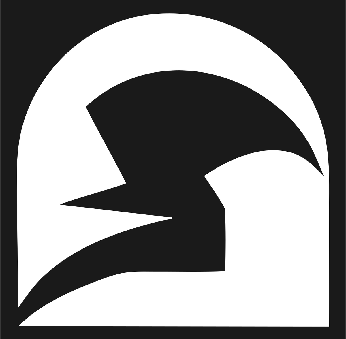 Negative Space Spartan Helmet Crest #1a1a1a/#ffffff