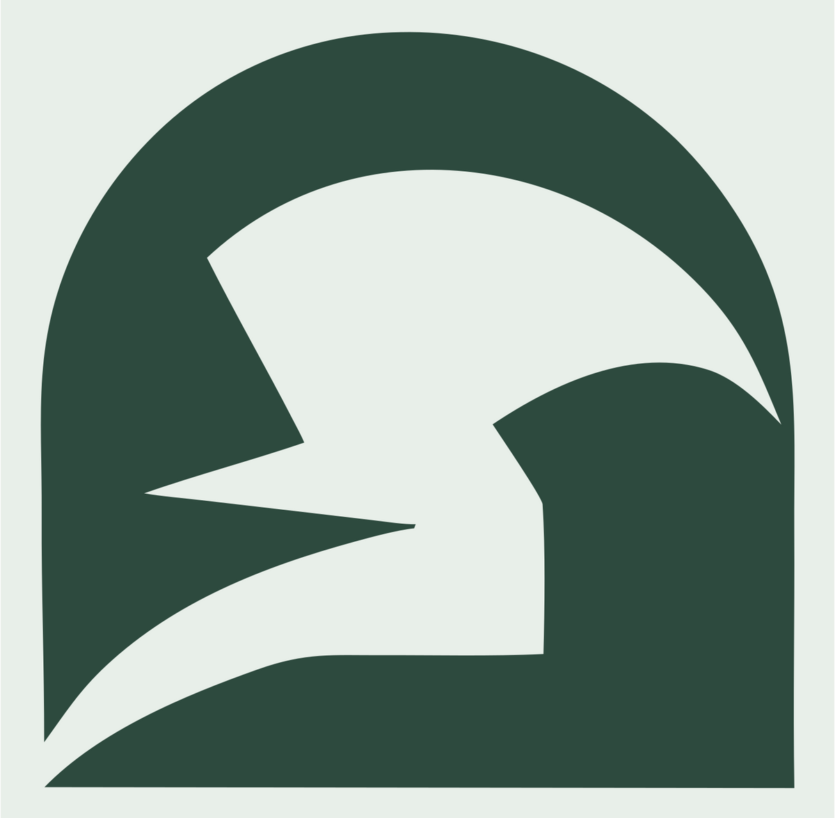 Negative Space Spartan Helmet Crest #e8efe9/#2d4a3e